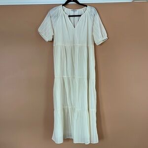 Madewell creme color tiered dress size med